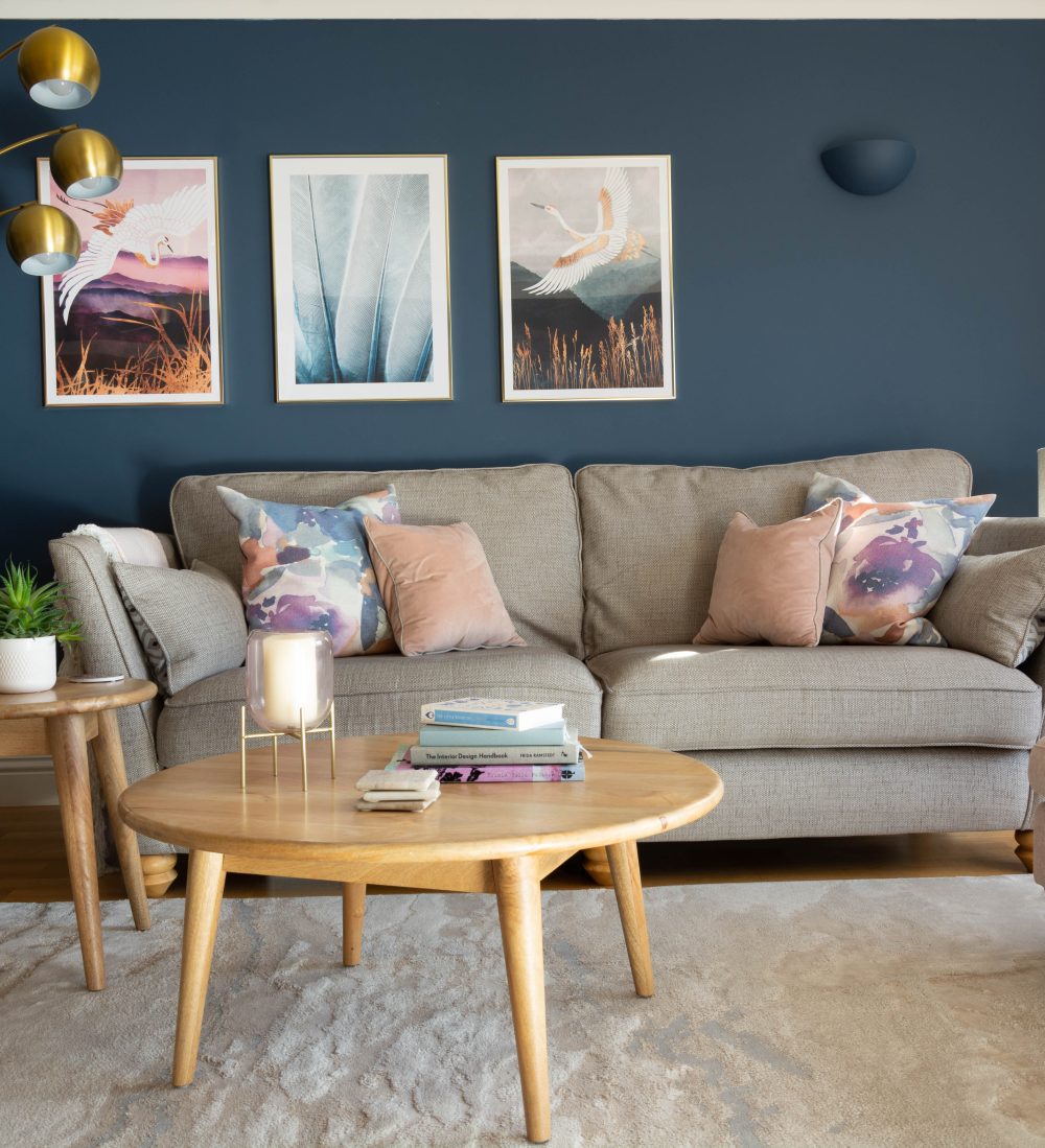 Living room showing rug position