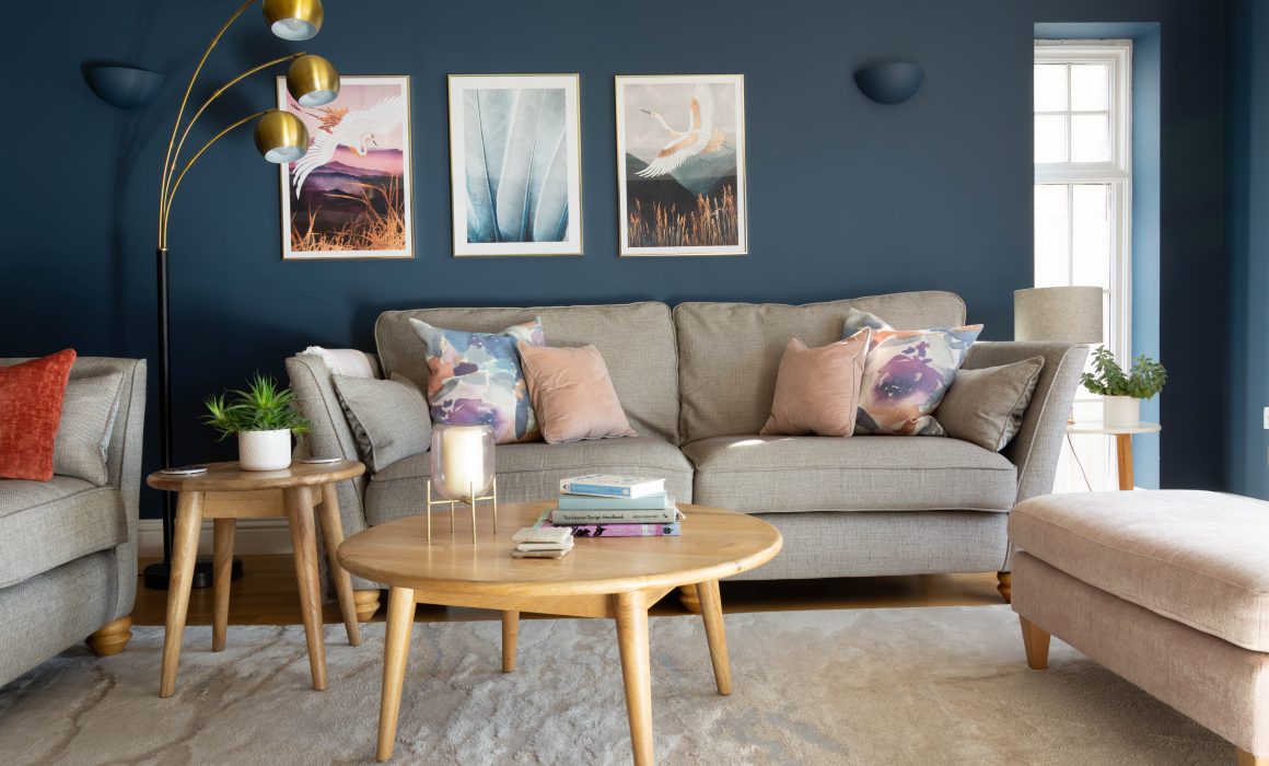 Living room showing rug position