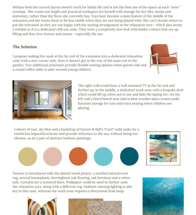 Cambridge interior design client report
