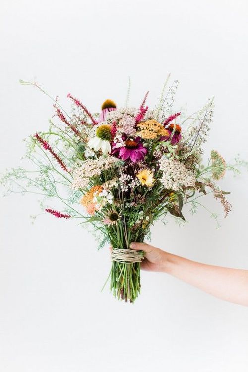 Big bunch wild flowers Big bunch of wild flowers in hand