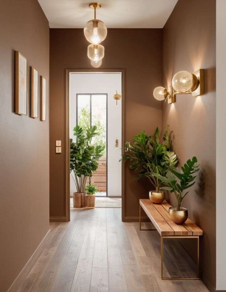 Hallway lighting ideas Hallway with wall and pendant lights