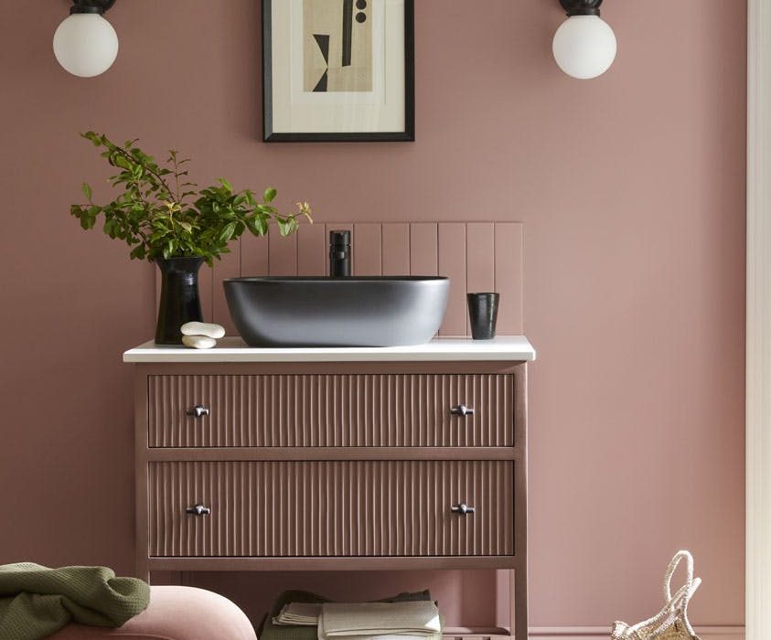 Blush pink bathroom