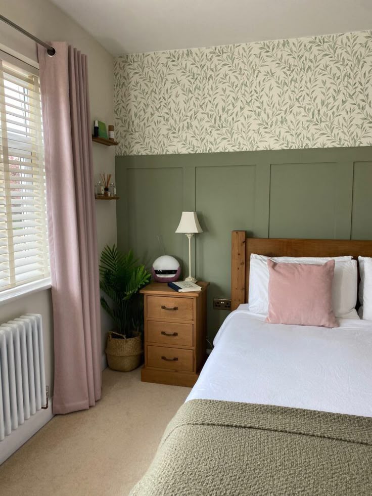 sage & pink room Sage & pink bedroom
