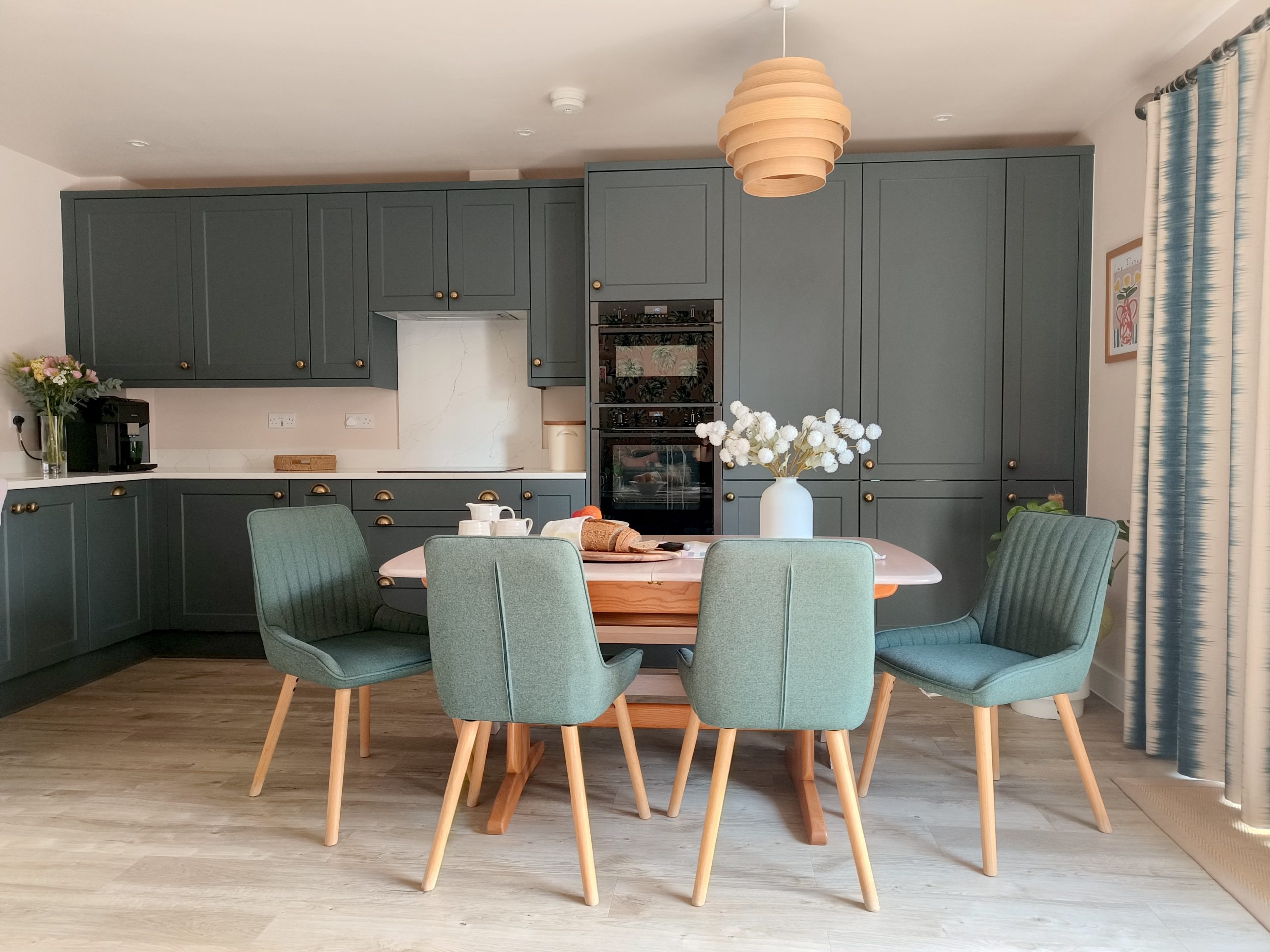Green kitchen and dining chairs